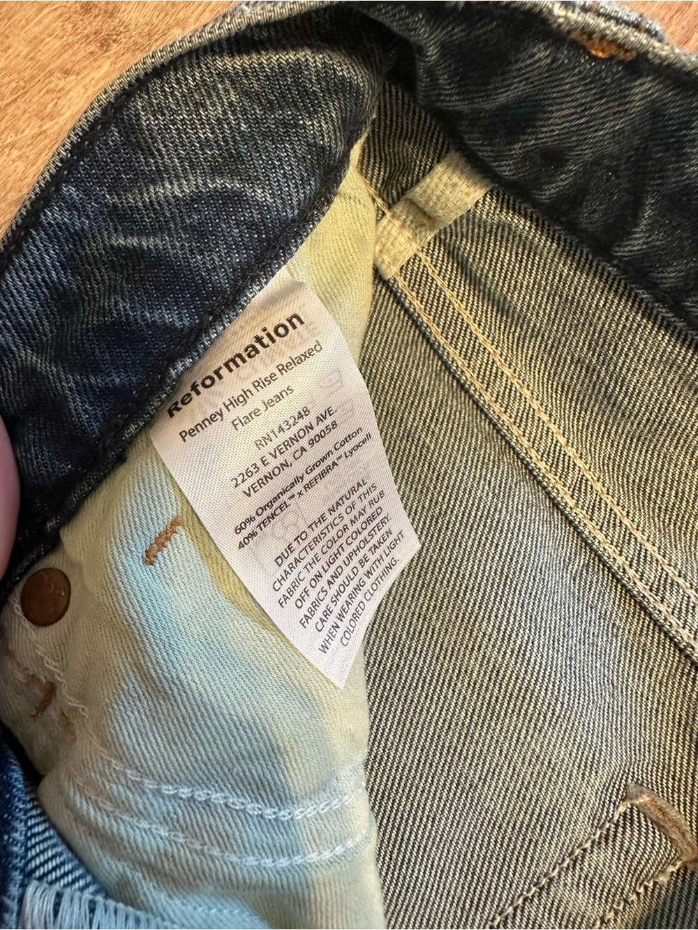 Reformation Penney Wide-Leg High-Rise Women’s Jeans in Medium Blue Size 26 - Picture 5 of 8